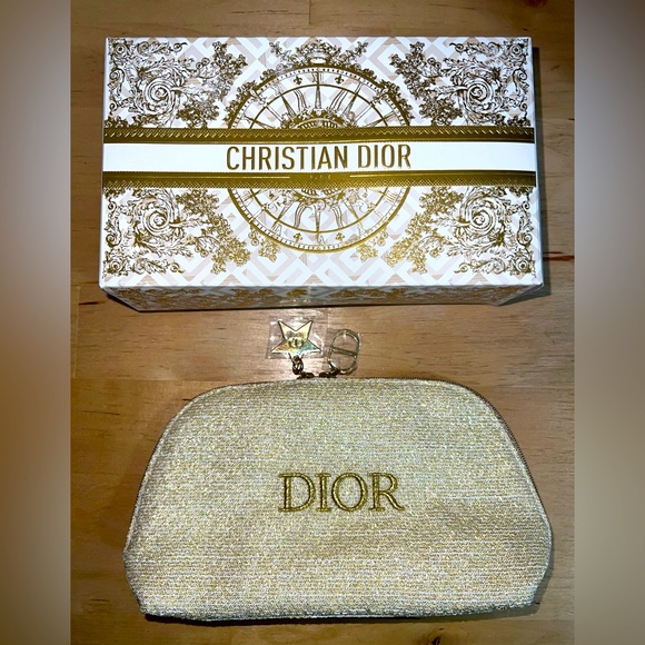 NEW Dior gold cosmetic bag - Picture 1 of 10